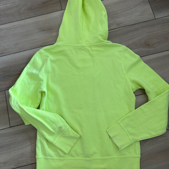 Neon Highlighter Yellow Lightweight Aeropostale Pullover Hoodie - Picture 4 of 5
